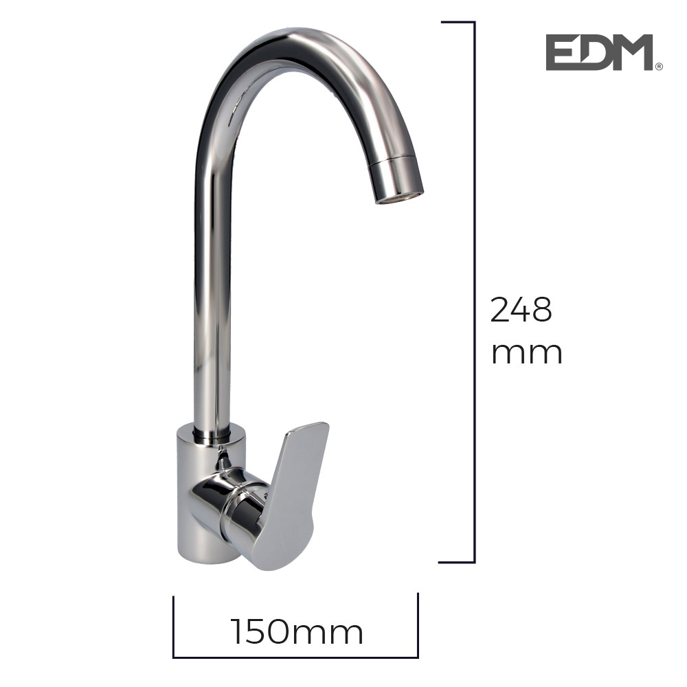 GRIFO MONOMANDO FREGADERO CAÑO ALTO EDM