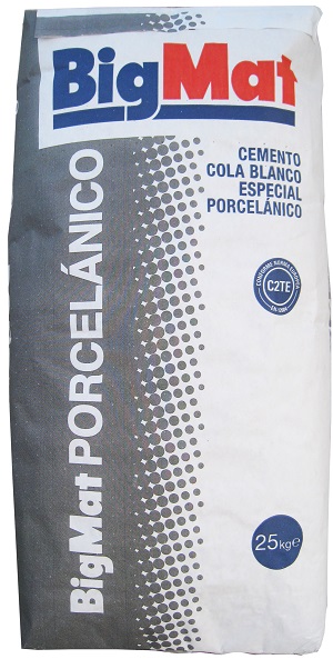 SACO CEMENTO COLA BIGMAT PORCELANICO FLEXIBLE BLANCO C2 TE 25 KG
