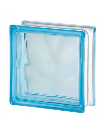 BLOQUE DE VIDRIO ONDULADO AZUL