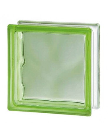BLOQUE DE VIDRIO ONDULADO VERDE