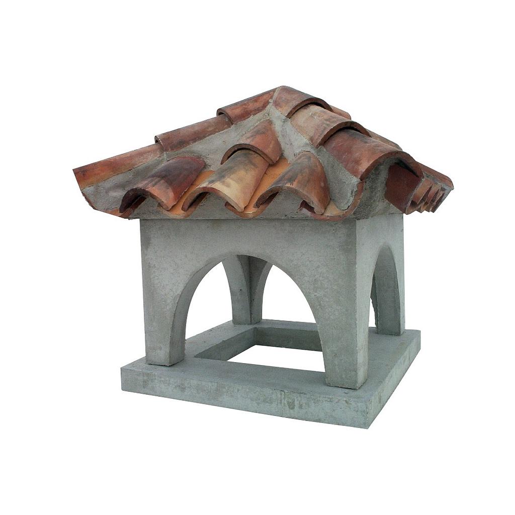 TEJADILLO ARTESANO 4 AG. COMP. HORMIGON RUSTICO 52X52