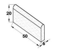 PZ BORDILLO REDONDEADO 50X20X6 R GRIS