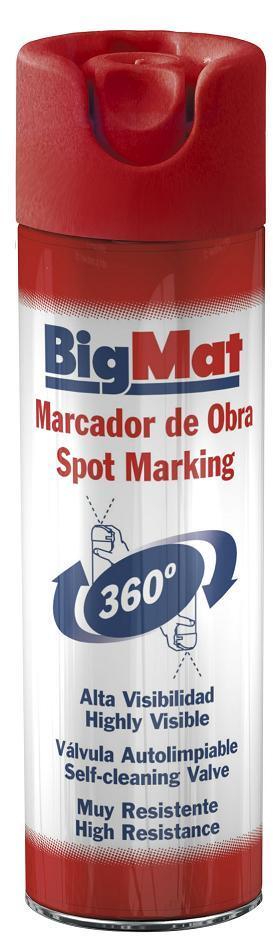 MARCADOR DE OBRA BIGMAT ROJO - SPRAY 500ML