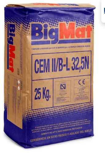 SACO DE CEMENTO 32.5 GRIS 25 KG