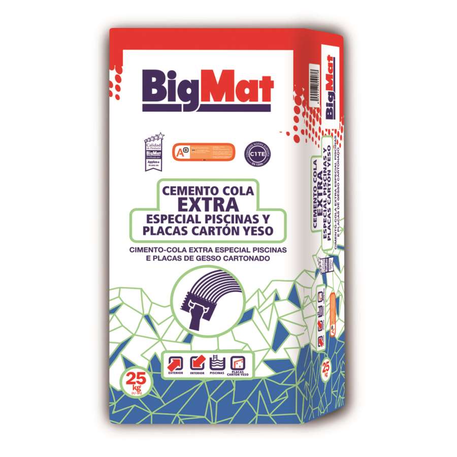 SACO CEMENTO COLA BIGMAT  ESPECIAL PISCINAS BLANCO 25 KG