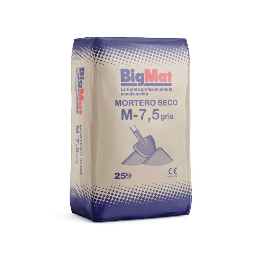 SACO DE MORTERO SECO GRIS M7,5 25 KG.