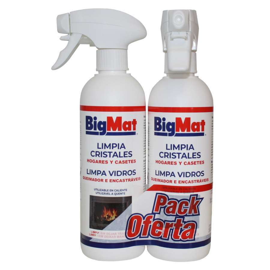 LOTE 2 LIMPIA CRISTALES CHIMENEAS BIGMAT 500ML