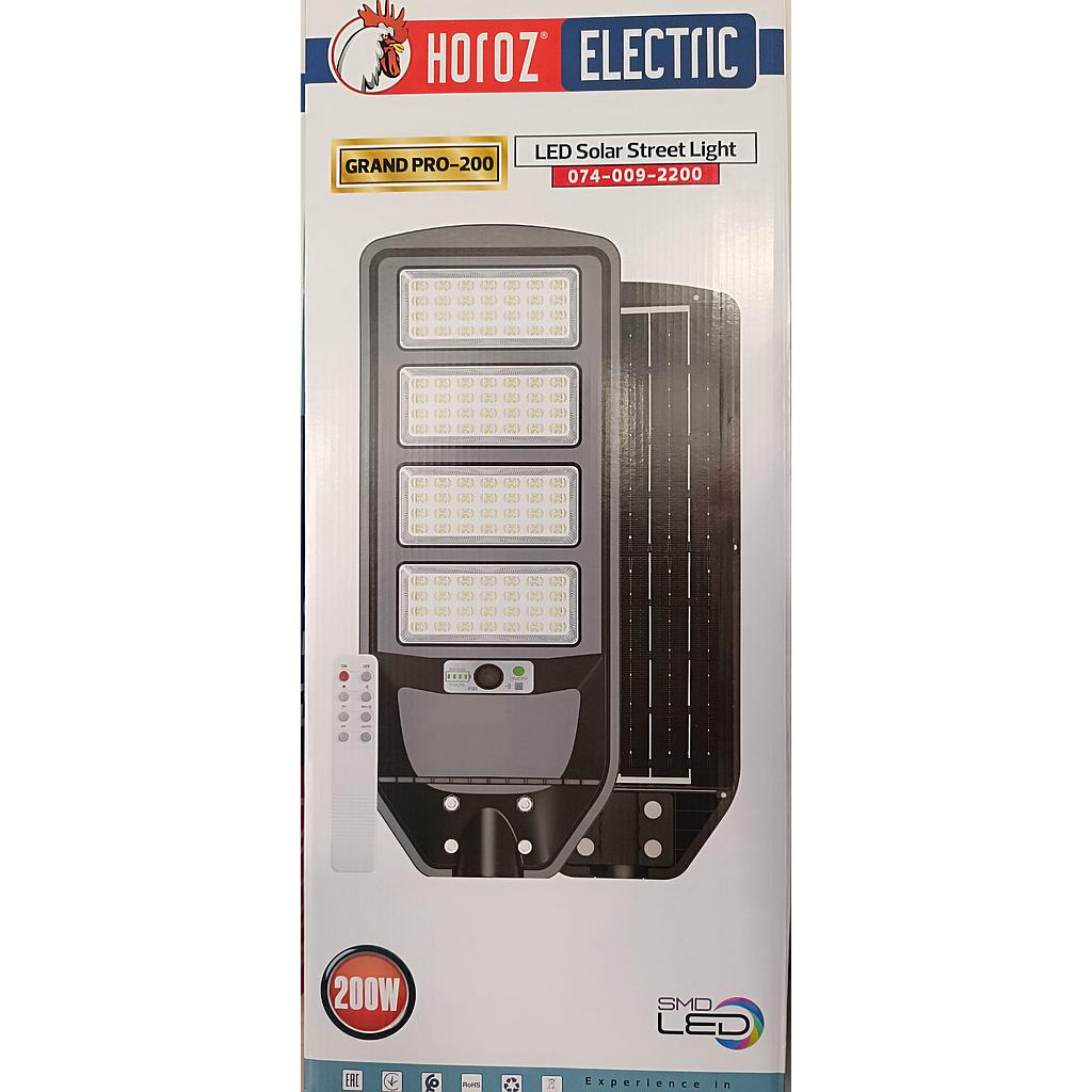 FAROLA SOLAR CALLE LED 200W 6400K