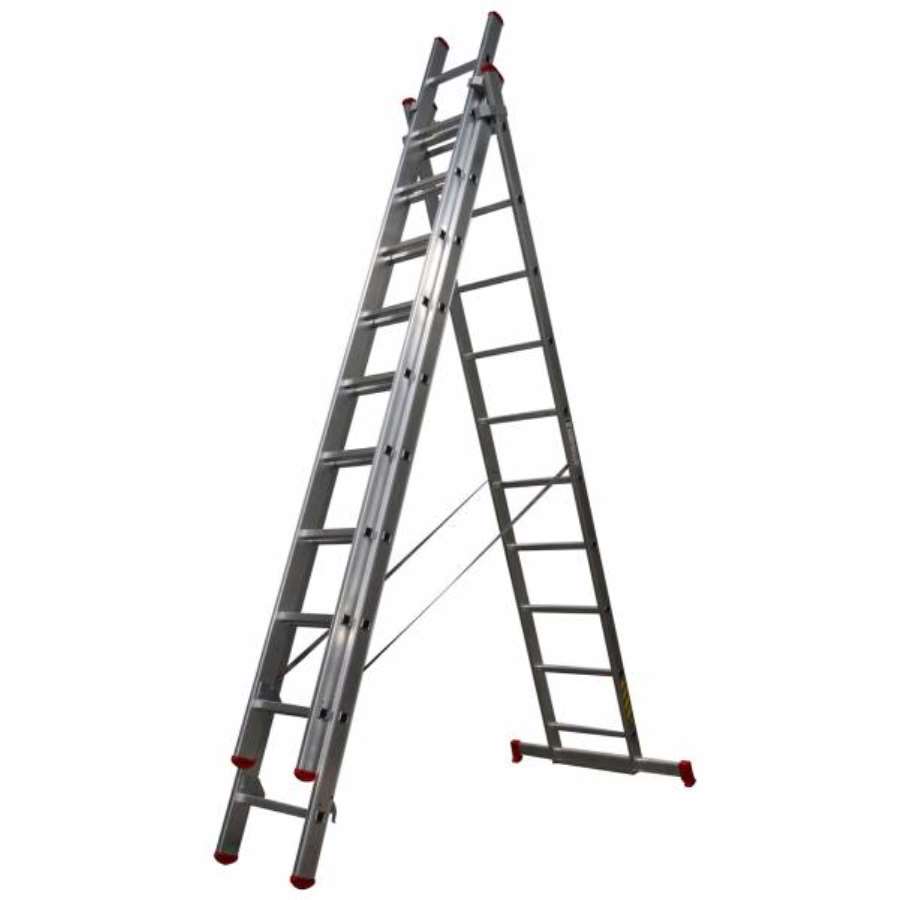 ESCALERA INDUSTRIAL BIGMAT 3 TRAMOS COMBINADA 13 PELDAÑOS