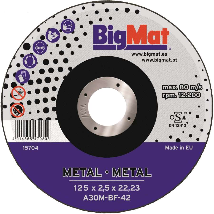 DISCO METAL BIGMAT A24EX 125X2,5X22,23 (RETRACTIL)