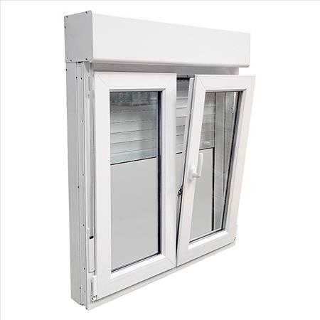 SERIE BIGWIN 70 VENTANA PVC 1000X1155 BLANCO CON PERSIANA 4/16AR/4 ONE DCHA